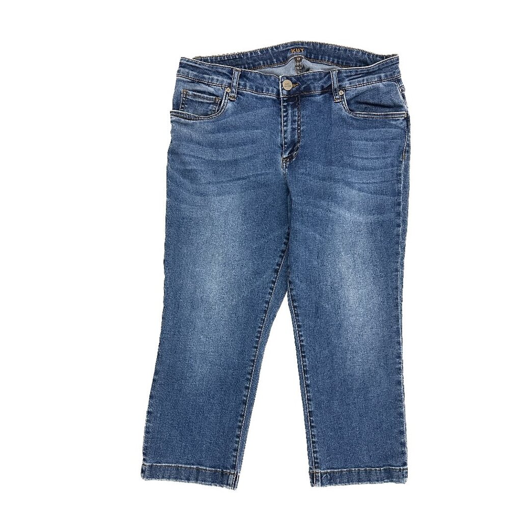 KUT From the Kloth Crop Straight Leg Women's size 12P Dark Blue Denim jeans